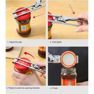 Ouvre-bouteille multifonction réglable en acier inoxydable pour bocaux et couvercles, ouvre-boîte à visser sans effort pour outils de cuisine - Vente en gros - Product Image 2