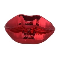 Populaire Pop Art Résine Chrome Rouge Lèvres Sculpture Décoration de La Maison Coloré Résine Bouche En Fibre De Verre Lèvres Sculpture
