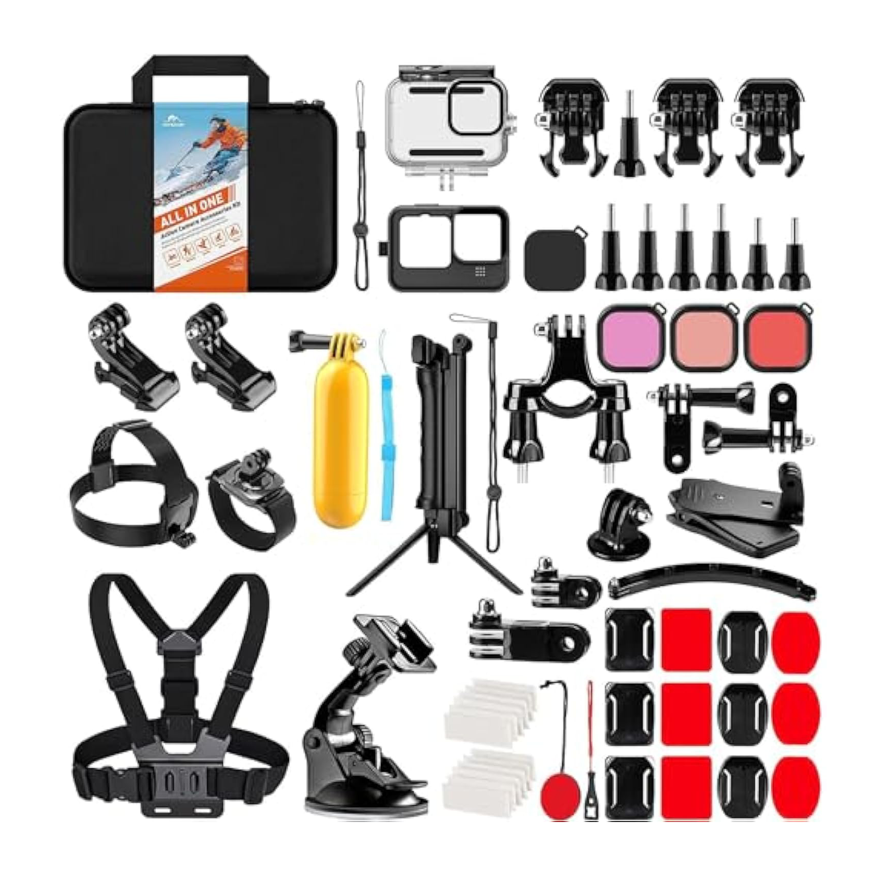 HONGDAK High Quality 61-in-1 Action Camera Accessories Bundle/Kit/Set for GoPro Hero 9 10 11 12 13 Black Insta360 DJI AKASO