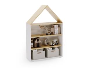 Estantería <span class=keywords><strong>de</strong></span> Madera Blanca <span class=keywords><strong>de</strong></span> 3 Niveles para Niños, Librería con Tres Estantes, Estante Decorativo para Juguetes - Product Image 3