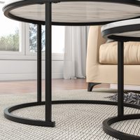 Tables Basses d'Appoint Gigognes Rondes Modernes en Bois pour Chambre et Salon