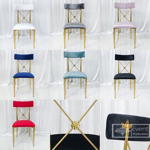 Sự Kiện Đám Cưới Chất Lượng Cao Khung Kim Loại Bằng Thép Không Gỉ Ghế Ăn Quán Cà Phê Nhung Hiện Đại Sang Trọng - Product Image 3