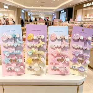 Jepit Rambut Anak Motif Bintang Laut Kartun Hewan Kecil Lucu Desain Mutiara Payet Buatan Tangan untuk Anak Perempuan Kecil Resin - Product Image 1