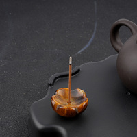 Support d'encens en agate naturelle sculptée en forme de fleur, base pour bâtonnets d'encens, pierre d'aromathérapie, pierre de guérison, vente en gros