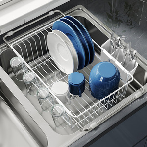 Extendable Sink Dish Rack L Size <b>Adjustable</b> For Kitchen Countertop Draining Storage - Product Image 1
