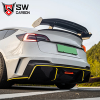 ROBOT Design Kit de carrosserie pour Tesla Model 3 Pare-chocs avant et arrière Jupes latérales de capot Spoiler Barres avant Barres arrière Accessoires auto