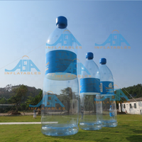 Bouteille d'eau gonflable publicitaire bouteille de vin en PVC transparent à vendre promotion même costume