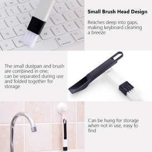 Cepillo de Limpieza Portátil Dos en Uno al por Mayor, Herramienta Multifuncional para Limpiar Puertas, Ventanas y Teclados, Pala para Polvo y Herramienta para Rieles - Product Image 5