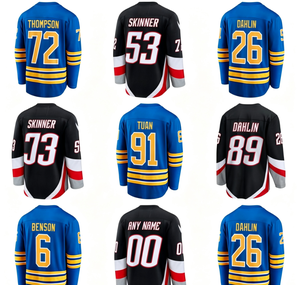 Camiseta de Hockey sobre Hielo Unisex de los Buffalo Sabres, Completamente Cosida, Estampada y Transpirable # 72 Thompson # 26 Rasmus Dahlin # 91 Josh Doan Venta al por Mayor - Product Image 1