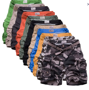 2025 été hommes 100% coton Cargo <span class=keywords><strong>Bermuda</strong></span> Shorts ample genou longueur <span class=keywords><strong>Camouflage</strong></span> entraînement ensemble taille élastique taille moyenne Type - Product Image 1