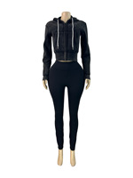Ensemble 2 Pièces Femme Sport Décontracté : Veste Manches Longues et Leggings Moulants Assortis pour Tenue de Ville et Activité