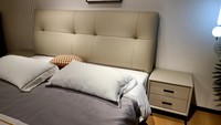 Lit King-Size en bois massif de qualité supérieure Lit de meubles en cuir robuste à triple protection Lit artistique en bois de pin