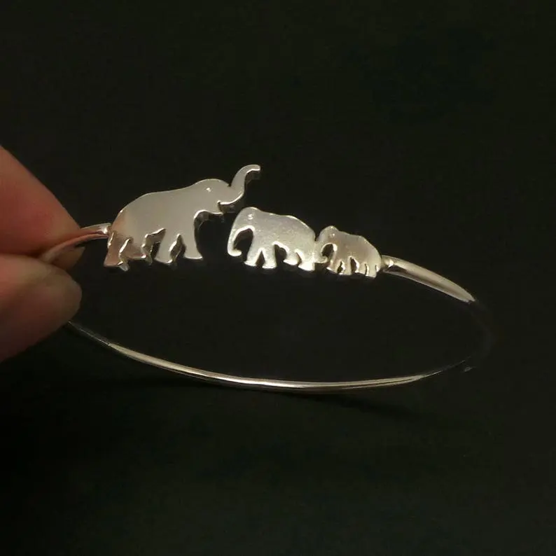 Gelang Gajah Stainless Steel, Gelang Gajah untuk Ibu dan 2 Bayi, Gelang Anak Perempuan