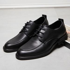 Top Luxury Designer Spring/Summer New British Style Genuine Leather <b>Square</b> Breathable Lace-Up Lightweight Business Wedding Shoes - Product Image 1