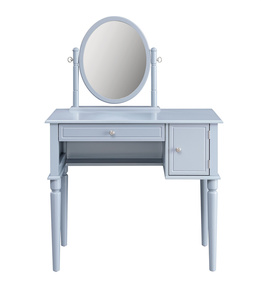 HANYEE – meuble de chambre à coucher moderne, miroir rond <span class=keywords><strong>bleu</strong></span>, Tocador, coiffeuse en <span class=keywords><strong>bois</strong></span> - Product Image 5