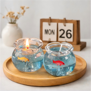 Nuovi Prodotti all'Ingrosso: Candele Profumate Decorative in <span class=keywords><strong>Cera</strong></span> <span class=keywords><strong>di</strong></span> <span class=keywords><strong>Soia</strong></span> a Forma <span class=keywords><strong>di</strong></span> Piccolo Acquario - Product Image 1