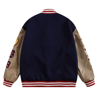 Vente en gros de patchs de logo pour vêtements de rue personnalisés, camionneurs de baseball, balle de base Letterman blanche vierge, veste universitaire unie en cuir