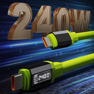 Câble de charge rapide USB-C ANNXIN ultra-rapide 240W haute puissance avec affichage numérique LED en silicone et puce E-Marker 6A pour ordinateur portable et téléphone - Product Image 3