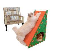 Nouvelle griffoir-lit triangulaire en feutre pour chat, mural, vertical, résistant à l'usure, maison de repos pour chat