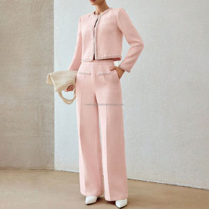 Costume en tweed avec détails perlés <span class=keywords><strong>pour</strong></span> femme, <span class=keywords><strong>ensemble</strong></span> <span class=keywords><strong>pantalon</strong></span>, <span class=keywords><strong>pour</strong></span> le travail, <span class=keywords><strong>pour</strong></span> femmes d'affaires - Product Image 5