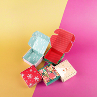 Coffret Cadeau de Noël Personnalisé Écologique et Durable pour Biscuits, Emballage Mystère en Vrac, Boîte Vide en Matériaux Recyclés avec Éponge