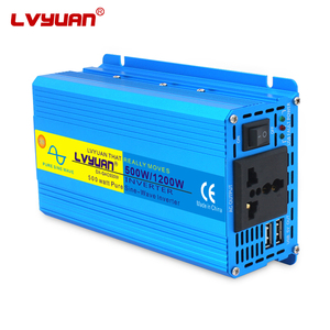 Lvyuan 500W đỉnh điện 1200W DC AC chuyển đổi điện biến tần phổ cắm 12V - 220V hữu ích tần số tinh khiết Sine Wave Inverter - Product Image 1