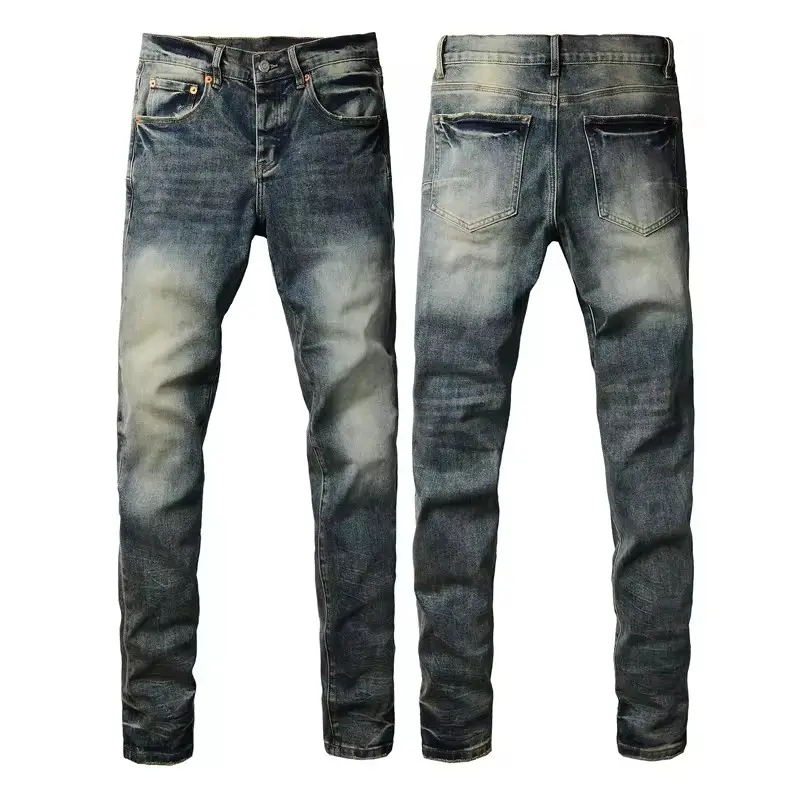 Neuer Stil 2024 Herrenbekleidung für lila Marke Jeans Herren Designerkleidung Denim zerrissene Herrenjeans