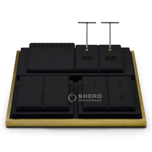 Support de présentation de bijoux en velours microfibre de luxe avec logo personnalisé, ensemble de plateau de buste pour vitrine - Product Image 3