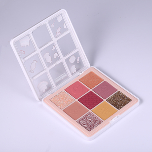Romántica belleza brillo 9 colores paleta <span class=keywords><strong>de</strong></span> <span class=keywords><strong>sombras</strong></span> <span class=keywords><strong>de</strong></span> <span class=keywords><strong>ojos</strong></span> bajo MOQ logotipo personalizado maquillaje al por mayor alto pigmento impermeable buena ductilidad - Product Image 2