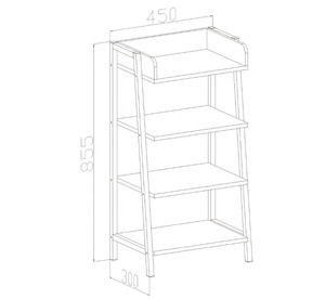 Étagère échelle blanche à 4 niveaux, style moderne et minimaliste, avec garde-corps, meuble de rangement ouvert autoportant pour salon et chambre - Product Image 2