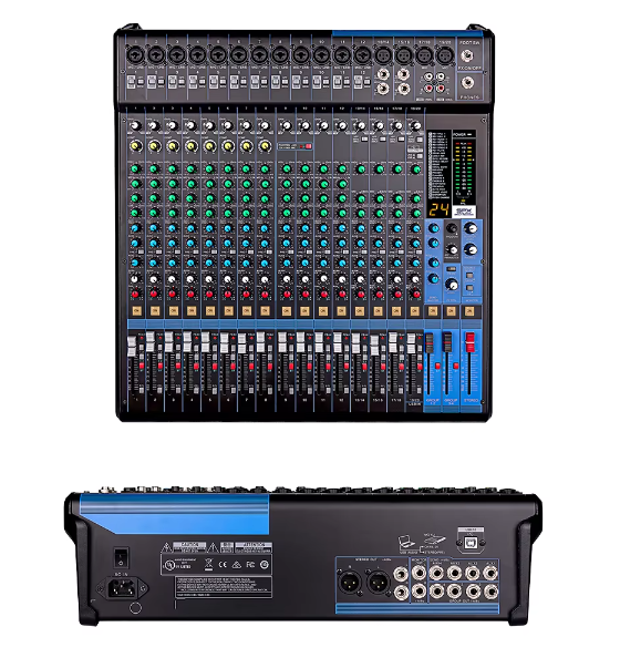 LABAB Professional Digital Reverb Effector 8/12/16 Channel Metal Audio Console Mixer for DJ Stage Performance Conference KTV