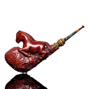 Muxiang Horse Shape Briar Wood Tobacco Pipe Bent Type Hand Carved For Men - Product Image 5