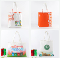 Nouveau chaud en gros 100% coton blancs Sublimation lin sac fourre-tout Colorblock saint valentin cadeaux sac à provisions