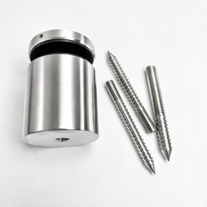 Support de verre monotrou en acier brossé noir avec vis de fixation pour kit de montage de garde-corps en verre Coliseum - Product Image 3