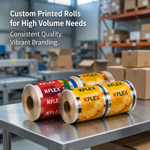 Rollos de Plástico Impresos Personalizados Kflex, Impresión por Grabado, Rollos de Embalaje para Alimentos para Grandes Volúmenes - Product Image 1