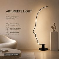 Lámpara de Pie LED Escultural Moderna Europea con Diseño de Rostro, Lámpara Artística para Sala de Estar, Dormitorio y Decoración del Hogar