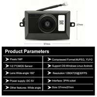 1MP160 Degré Grand Angle Anti Brouillard Caméra Module Intelligent Réfrigérateur Congélateur Surveillance et Reconnaissance Caméra Usb IoT