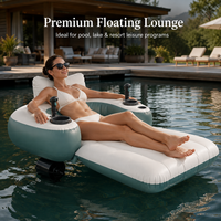 Fauteuil flottant motorisé 12V pour adultes, transat gonflable électrique à double moteur, chaise longue aquatique avec joystick et porte-gobelet OEM ODM
