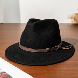 Croyance Chaude Israël <span class=keywords><strong>Chapeau</strong></span> Juif Laine <span class=keywords><strong>Juifs</strong></span> Hassidiques Casquette Fedora à Large Bord Chapeaux Hassidiques Noirs - Product Image 3