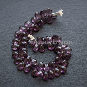 Perles d'améthyste ovales facettées faites à la main RozRin Crystals, motif géométrique poli de luxe, décoration d'intérieur - Product Image 4