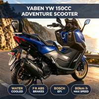 Moto tout-terrain fiable YABEN modèle YW 150CC, moteur refroidi par eau, ECU BOSCH EFI, freins ABS avant et arrière, Zhejiang
