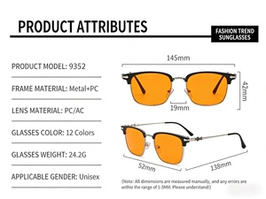 Kính mắt thời trang unisex 2023, màu xanh dương nhạt, kiểu dáng cổ điển, chống ánh sáng xanh, chất liệu PC kim loại bán gọng vuông, bền, hỗ trợ cận thị - Product Image 6