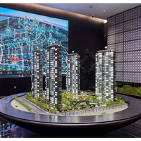 Maquette architecturale professionnelle à l'échelle, modèle de bâtiment personnalisé avec éclairage LED, maquette d'urbanisme, création de maquettes 3D pour l'immobilier