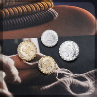 Boutons en métal exquis cousus à la main, vente en gros, directement de l'usine, pour pulls et manteaux, Chine
