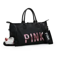 Модная блестящая женская сумка для йоги, водонепроницаемая Полиэстеровая мужская сумка для фитнеса и путешествий, OEM розовая спортивная сумка для девочек