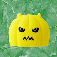 Lampe de nuit LED en silicone à commande tactile, rechargeable par USB, en forme de citrouille fantôme d'Halloween, pour la décoration de la pièce