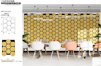 Panneau mural acoustique hexagonal à prix abordable en MDF + fibre de polyester, design 3D décoratif insonorisant, pour usage industriel et bureautique, garantie 5 ans