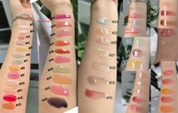 Huile à lèvres teintée à l'acide hyaluronique qui change de couleur avec applicateur en silicone souple, marque privée, 54 couleurs, huile à lèvres hydratante