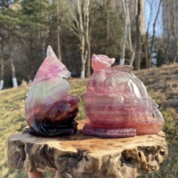 Vente en gros de sculptures de dragon en fluorite naturelle, artisanat unique, pierres précieuses sculptées à la main, animaux en cristal pour la décoration Feng Shui