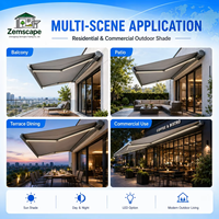 Auvent motorisé sur mesure à cassette intégrale, système de protection solaire rétractable à bras articulé en aluminium pour projets de villas, patios et terrasses